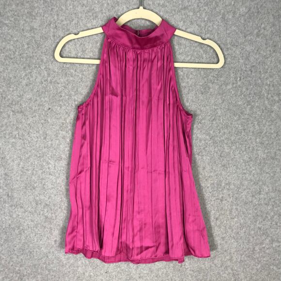 Sincerely Jules‎ Top Womens Small Blouse Satin Halter Pleated Flowy Silky Career - Picture 1 of 9